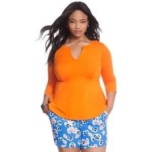 Empire waist v-neck flared top